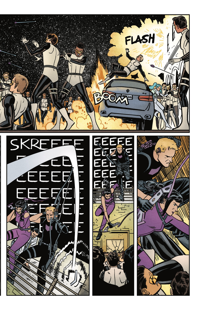 Illustration for article titled Kate and Clint fight for their lives in this Hawkeye #16 exclusive